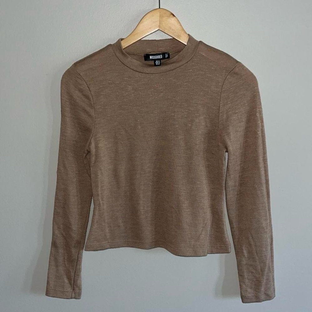 Missguided Brown Long Sleeve Top